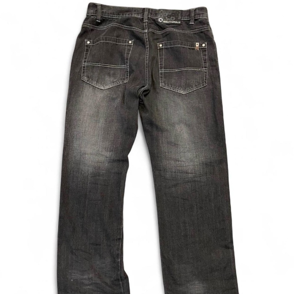 Vintage‎ Southpole Y2K Faded Black Baggy Skater Jeans Size 34 BROKEN ZIPPER